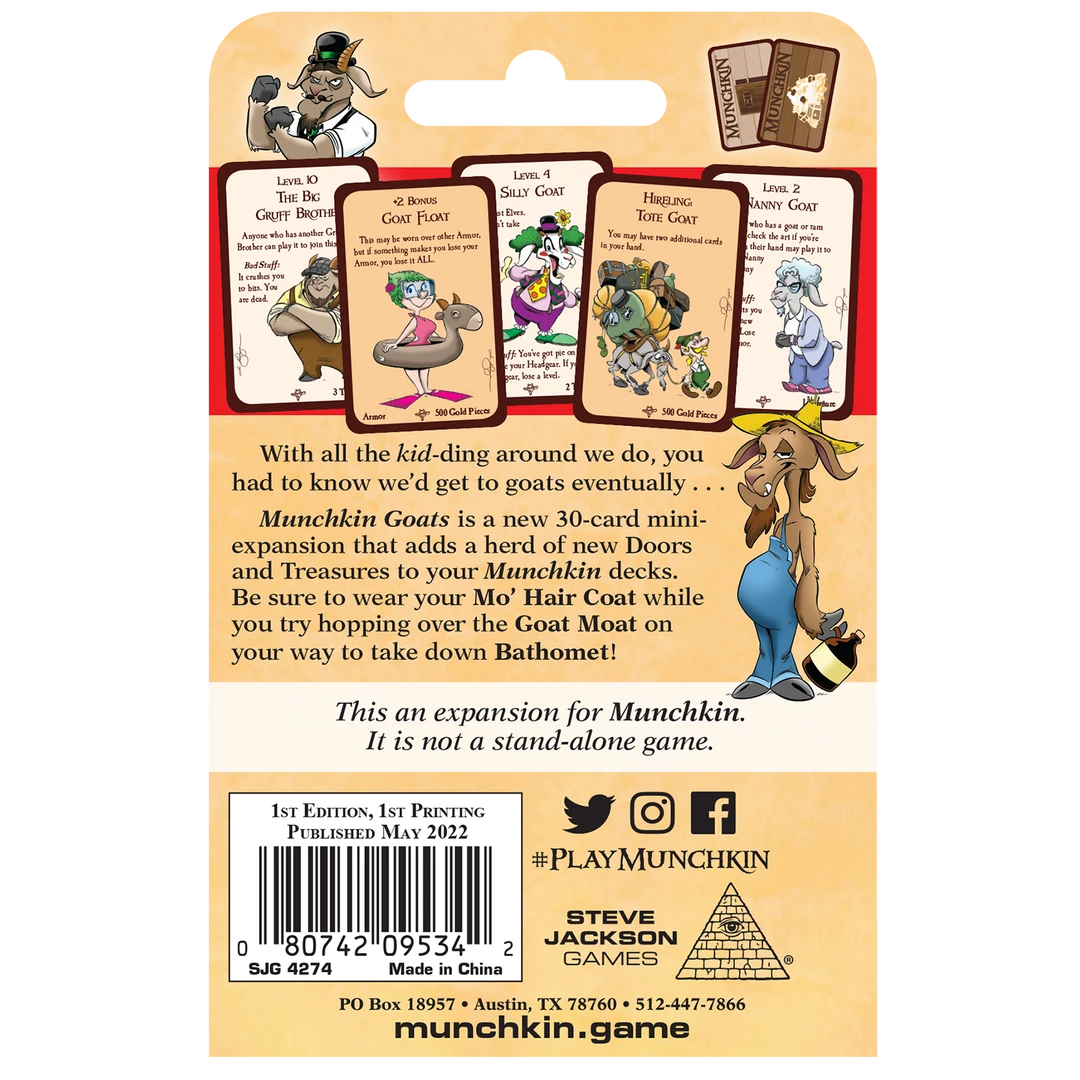 Cheapest π Steve Jackson Games Munchkin Goats Card Games βοΈ 2 Steve Jackson Games Munchkin Goats Card Games